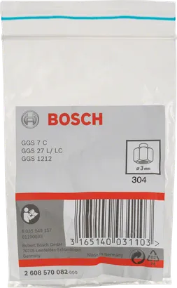 Pinza Bosch de 3 mm con tuerca de bloqueo.